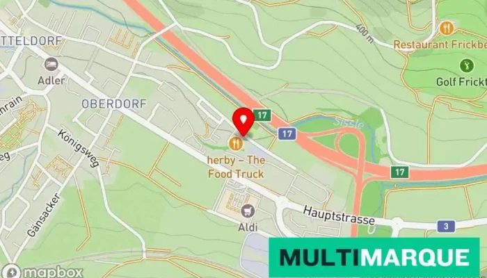Karte von 21CARS E-Commerce-Dienst, Markt für Autoteile, Kfz-Ersatzteilgeschäft, Anbieter von Tuning-Produkten in Frick