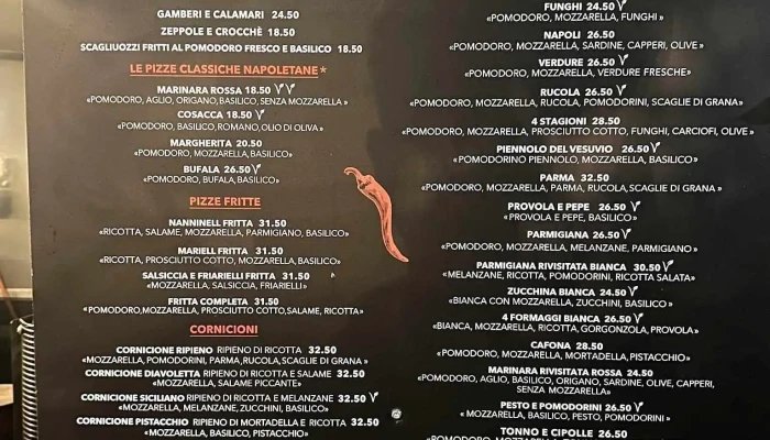 Artigiano Cafe Pizzeria Napoletana Basel Speisekarte - Basel