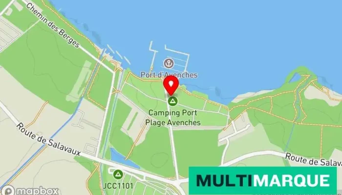 Karte von Camping-Port-Plage Avenches Campingplatz, Strandbad, Jachthafen, Restaurant in Avenches