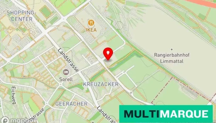 Karte von CARSYSTEM GENERALIMPORT SCHWEIZ – JASA AG Karosserieteileanbieter, Schleifmittelanbieter, Fahrzeuglackiererei in Spreitenbach