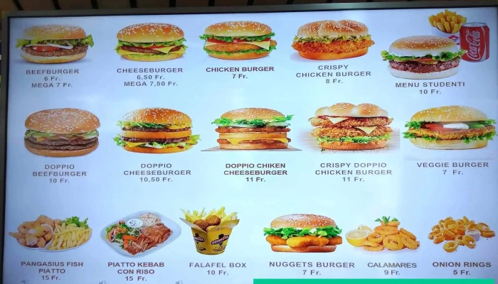 Doner Speisekarte - Bellinzona