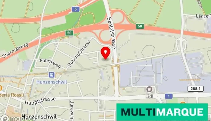 Karte von Graf Nutzfahrzeug AG Lkw-Werkstatt in Hunzenschwil