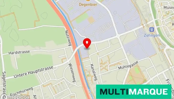 Karte von L' Automobile Lieferwagenvermietung, Autohändler, Mietwagenanbieter, Fahrzeughändler in Zofingen