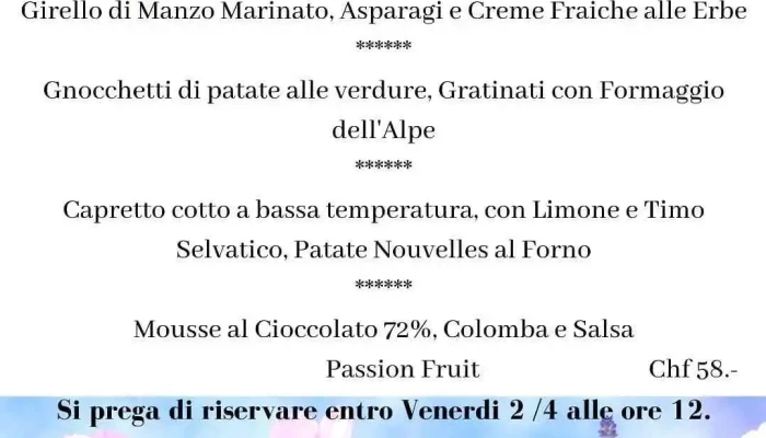 La Selvatica Bisteak Sagl -  Speisekarte - Banco