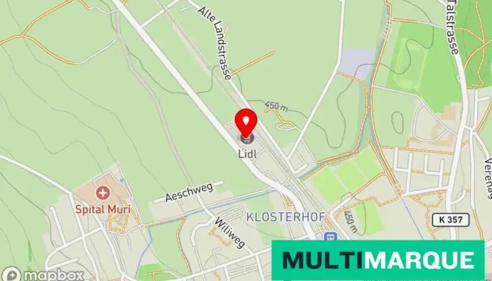 Karte von Lidl Schweiz Supermarkt in Muri