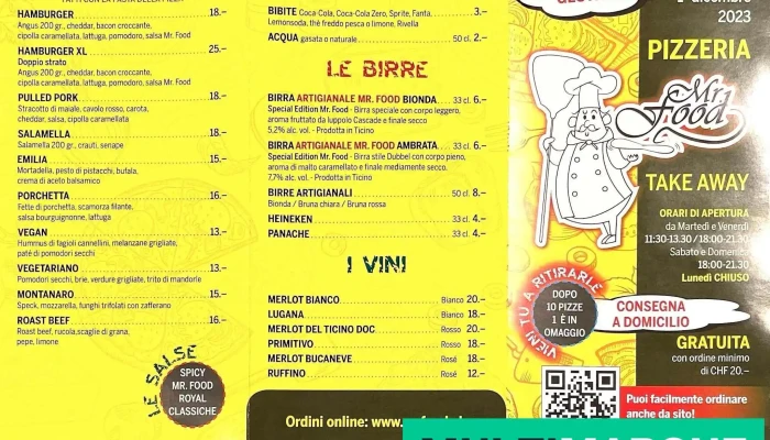 Mr Food Speisekarte - Cadenazzo