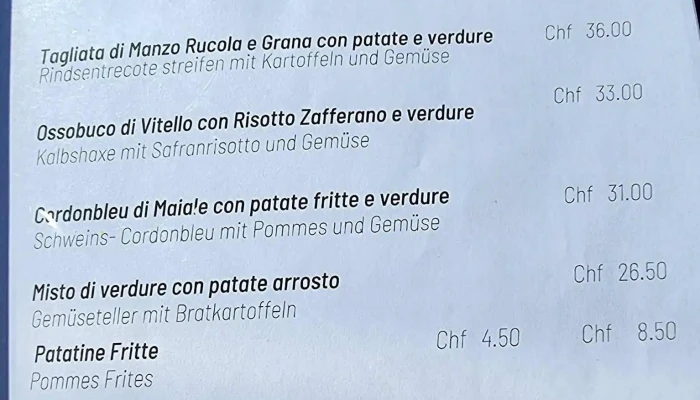 Restaurant Albergo Al Portico -  Speisekarte - Gerra