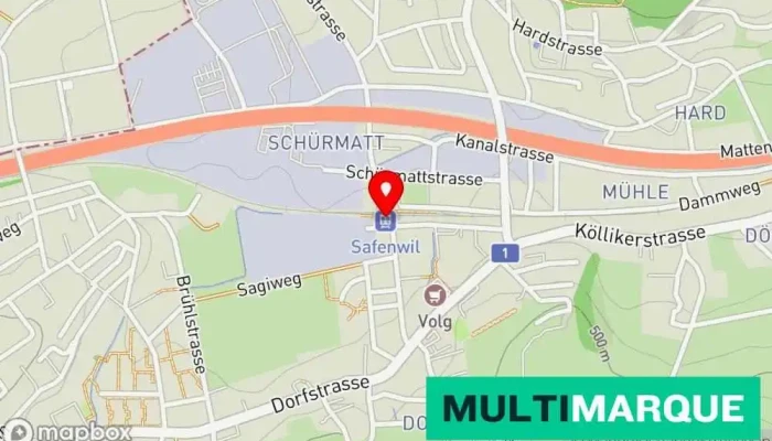 Karte von Safenwil Haltestelle, Bushaltestelle, Bahnhof in Safenwil