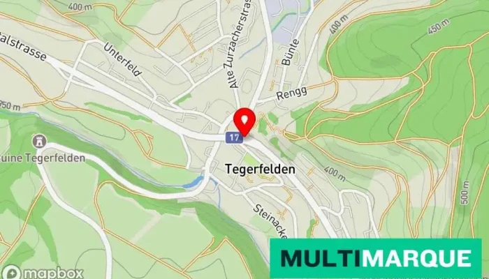 Karte von Tegerfelden, Hochbrücke Busbahnhof in Tegerfelden