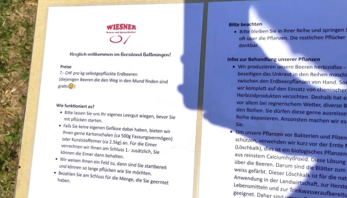 Wiesner Beeren -   Und Spargelkultur Wegbeschreibung - Bottmingen